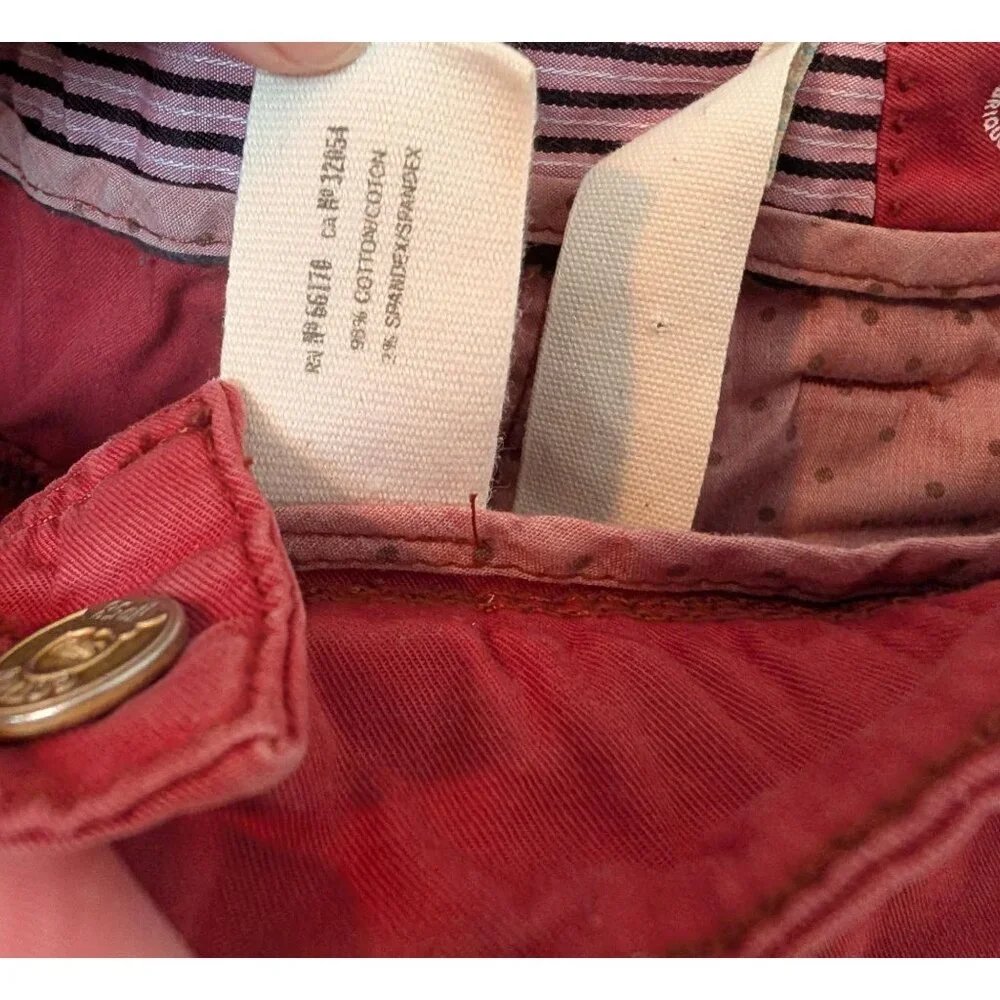 Daughters‎ Of The Liberation Red Cotton-Blend Straight-Leg Pants Size 10